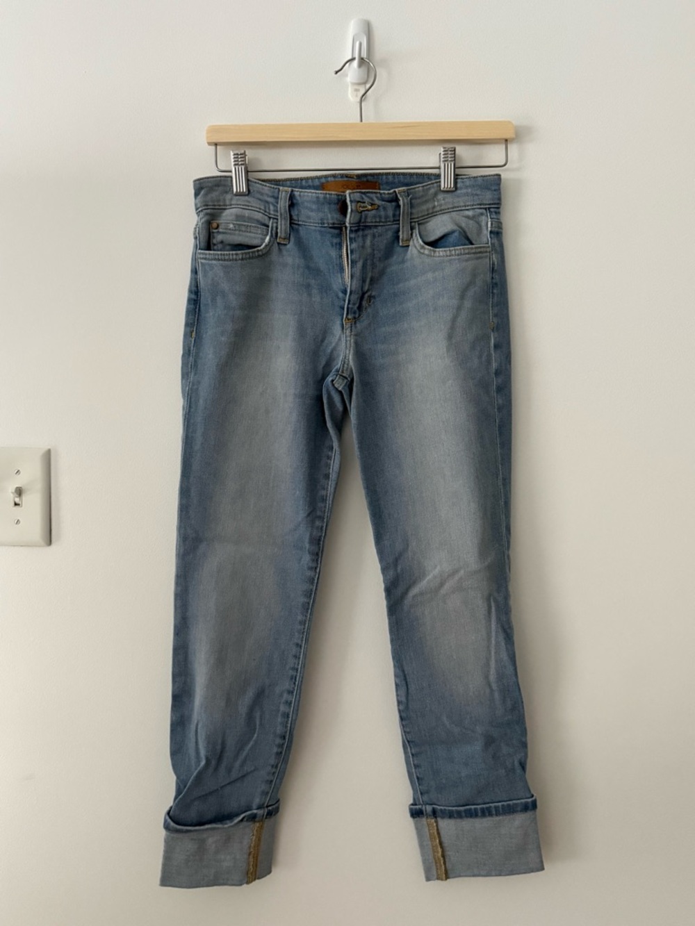 Joe’s Light Blue Women's Slim Straight Roll Up Jeans